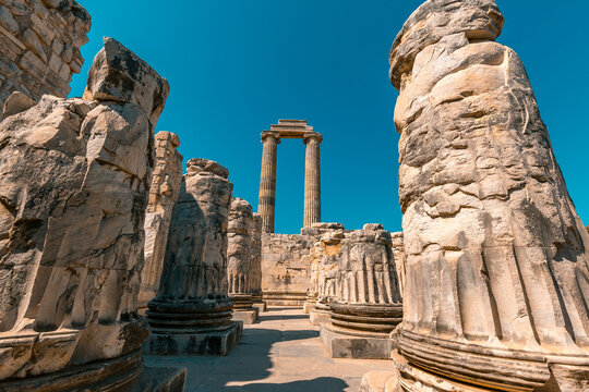 Ancient temple of Apollo in the city of Didim, Aydin