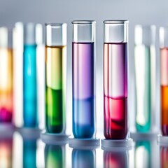 Colorful Liquids in Test Tubes - obrazy, fototapety, plakaty