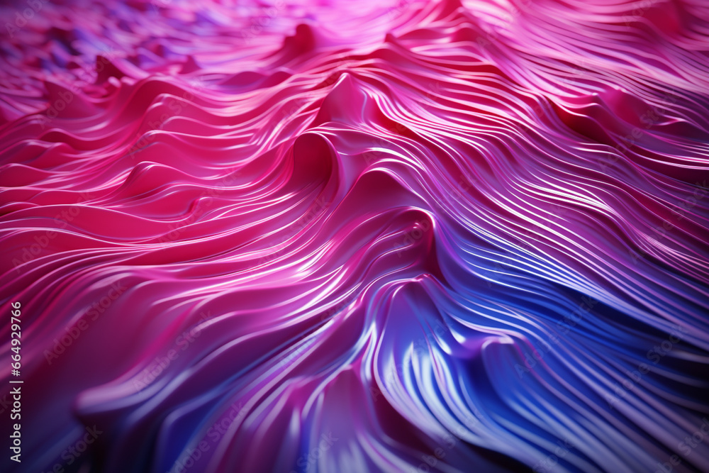 Fototapete beautiful abstract pink fingerprint, standing on colorful, 3d rendering. background pattern for desi
