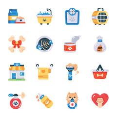 Pack of Veterinary Flat Icons 

