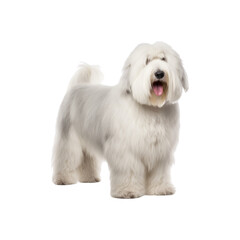 Old English Sheepdog dog breed no background