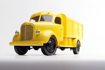Isolated yellow truck. Generative AI