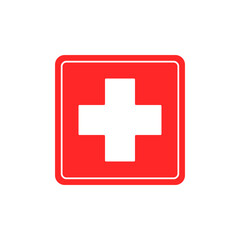 First aid medical sign flat icon for app and website. First aid icon vector. Medical symbol. Red cross symbol, sign, icon