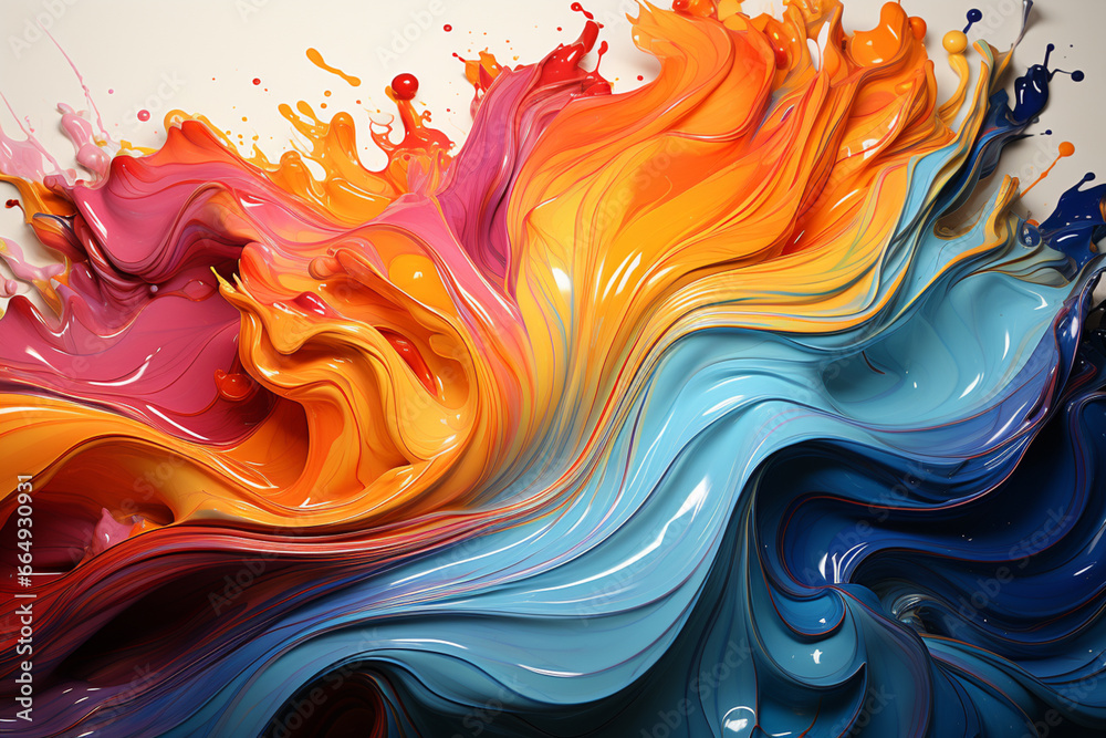 Fototapete a digital artwork that uses intricate patterns and fluid shapes to represent the immense waves of a 