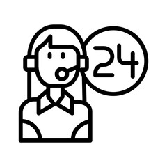 24 Hour Service Icon in vector. illustration