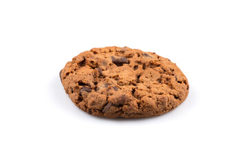 Chocolate chip cookie isolated on white