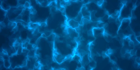 Foto op Aluminium abstract blue smoke and dark black clouds background. electricity storm blue seamless texture. cosmic plasma energy. Transparent water with refraction of sunlight and reflections on water surface. © Marco