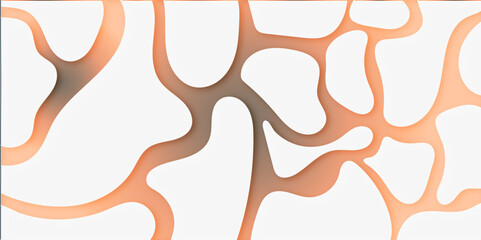 3d abstract white and orange paper background, layers, flat fiber structures, holes, macro texture. Smooth fractal noise striped waves on the surface. Beautiful white relief texture background.