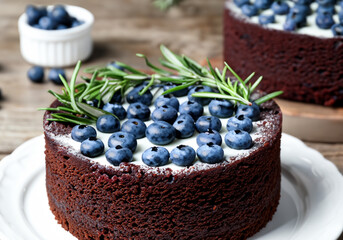 Close up of blueberry cake