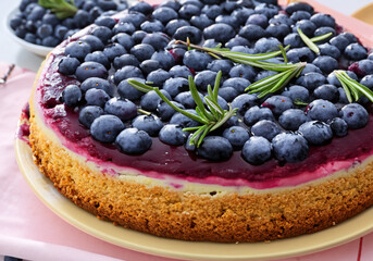 Close up of blueberry cake