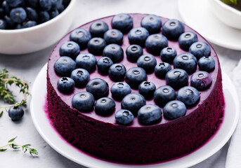 Close up of blueberry cake