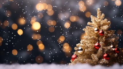 "Sparkling Christmas Tree with Nativity Scene: Perfect Background for Festive Cards and Invitations"