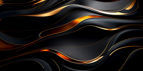 Black and gold lines with minimalism abstract pattern