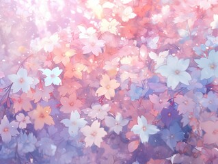 Colorful Pink And Blue Flower Watercolor Pattern Background. Wallpaper. Valentine's Day Banner. Abstract. Winter. Christmas. Generative AI