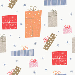 Seamless pattern of gift boxes
