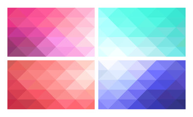 Set of geometric gradient colorful backgrounds