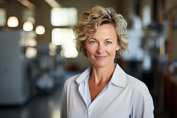 Portrait of a woman as a professional  geneticist biologist.