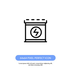 car battery outline icon pixel perfect for web and mobile