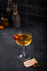 Halloween cocktail orange pumpkin martini