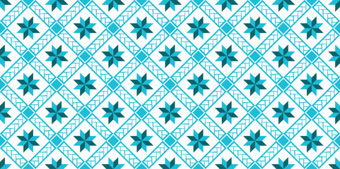 Beautiful seamless pattern in blue for decoration, ornaments, wallpaper, flooring, wrapping paper and fabric