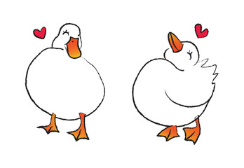 set of cute ducks