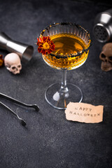 Halloween cocktail orange pumpkin martini