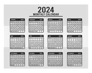 2024 Calendar Svg | Calendar Svg| 2024 Svg | Yearly Calendar Svg | Calendar For 2024 | Svg Calendar | Calendar Cut File | Calendar Silhouette | Clipart| Vector