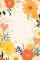 Vertical flowers background with copy space for greeting text