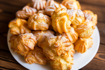 Homemade tasty sugar cookies on plate