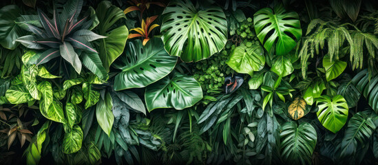 Tropical leaves as background texture