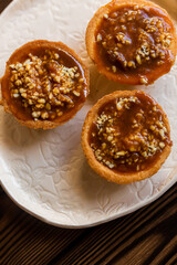 Chocolate tasty sugar dessert with chocolate cream