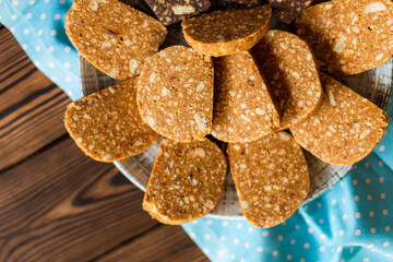Homemade holiday cookies with chocolate 