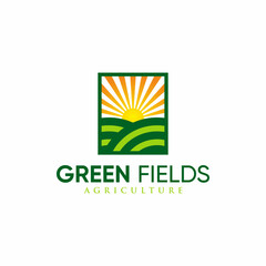 GREEN FIELDS AGRICULTURE ILLUSTRATION VECTOR DESIGN