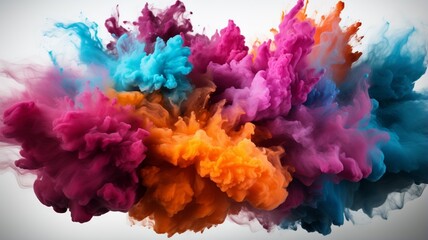 Fototapeta na wymiar Exploding colour powder is depicted in motion graphics. Generative in ai