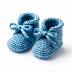 blue baby shoes isolated  generated by AI