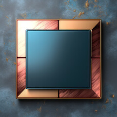 Geometric background with square in frame, glossy texture.