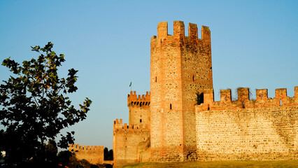 Rocca degli Alberi e cinta muraria di Montagnana,Padova. Italia