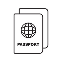 Passport line icon and illustration