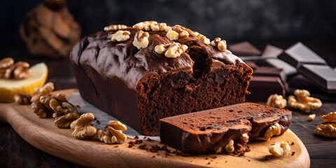 chocolate cake with nuts,AI Generative 