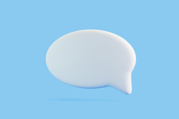 Speech bubble on blue background. Chat icon set. Chatting box, message box. 3D render illustration
