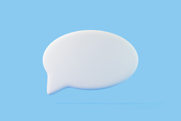 Speech bubble on blue background. Chat icon set. Chatting box, message box. 3D render illustration