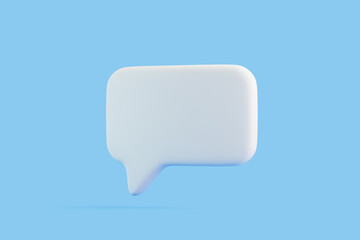 Speech bubble on blue background. Chat icon set. Chatting box, message box. 3D render illustration