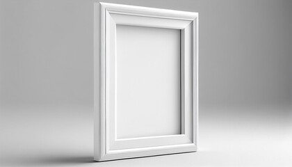 white frame on a white wall. Generative in ai