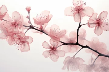 Fotobehang Blossoming sakura season, Japanese cherry tree in bloom © kasha_malasha
