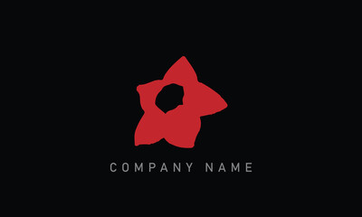 star shaped flower petal logo design