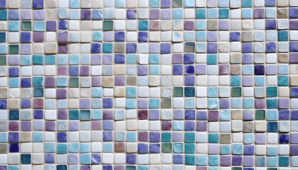 Fototapeta premium BLUE vector illustration which consist of square tiles mosaic. gradient design for your business. Creative geometric background in halftone style with colored spots.Generative AI