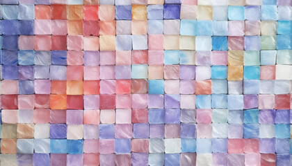 colorful pastel square Tile Mosaic illustration.gradient design for your business. Creative geometric background in halftone style with colored spots.Generative AI