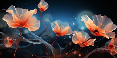 Obraz na płótnie Canvas Beautiful Flowers Bloom with Shiny Light Effect