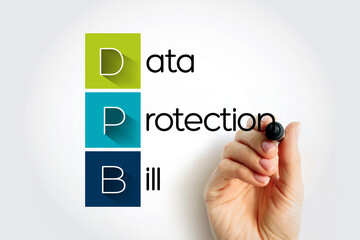 DPB - Data Protection Bill acronym with marker, technology concept background