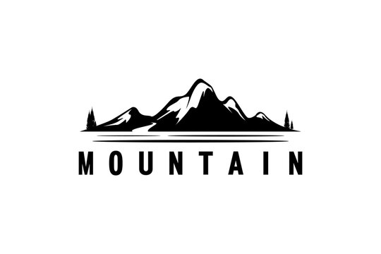 Silhouette of Mount Hood Portland Oregon Mountain logo design